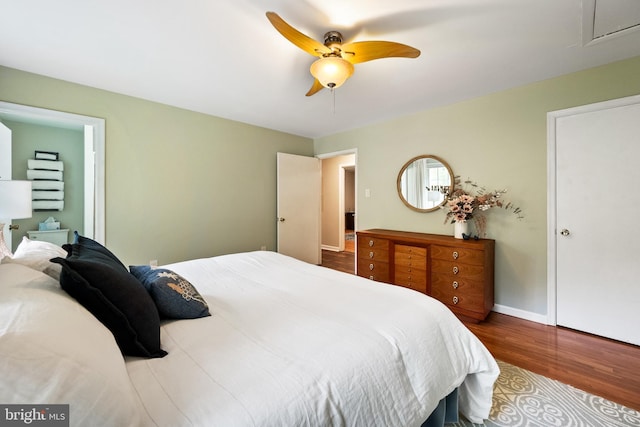 33 Fern Ct, Front Royal, VA 22630 - bedroom featuring wood finished floors, baseboards, and ceiling fan