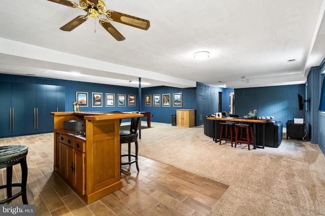33 Fern Ct, Front Royal, VA 22630 - bar area featuring wood tiled floors and a ceiling fan