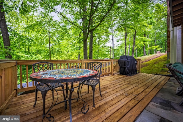 33 Fern Ct, Front Royal, VA 22630 - wooden terrace with outdoor dining area and area for grilling