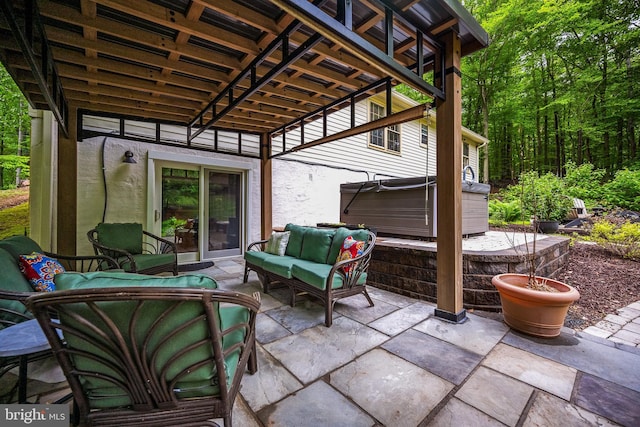 33 Fern Ct, Front Royal, VA 22630 - view of patio / terrace with a hot tub and an outdoor living space