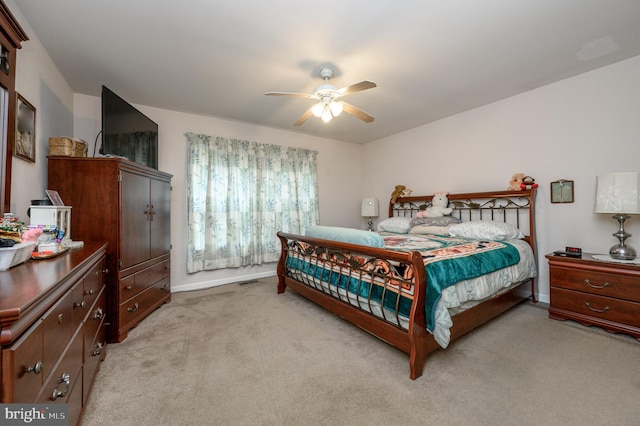 206 Iriquois, Browns Mills, NJ 08015 - bedroom featuring baseboards, ceiling fan, and light carpet