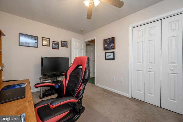206 Iriquois, Browns Mills, NJ 08015 - carpeted office with ceiling fan and baseboards