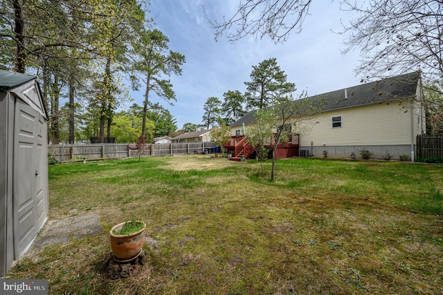 206 Iriquois, Browns Mills, NJ 08015 - view of yard featuring central AC unit and a fenced backyard
