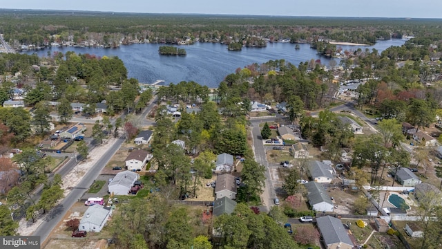 206 Iriquois, Browns Mills, NJ 08015 - drone / aerial view featuring a water view and a wooded view