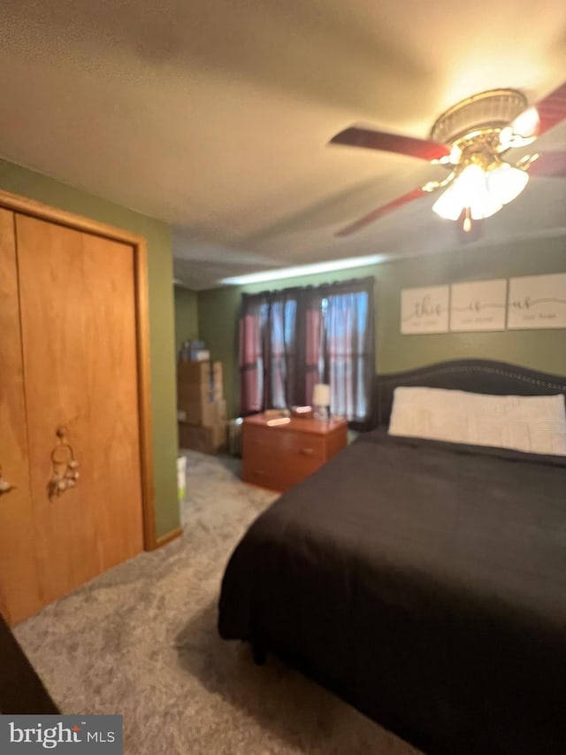 451 Main St, Ashland, PA 17921 - carpeted bedroom with ceiling fan and a closet