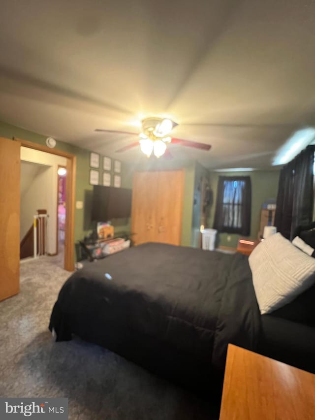 451 Main St, Ashland, PA 17921 - carpeted bedroom with a ceiling fan