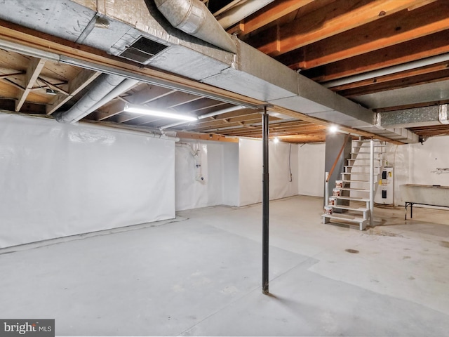 11416 Kline Dr NW, Cumberland, MD 21502 - unfinished below grade area with water heater and stairs