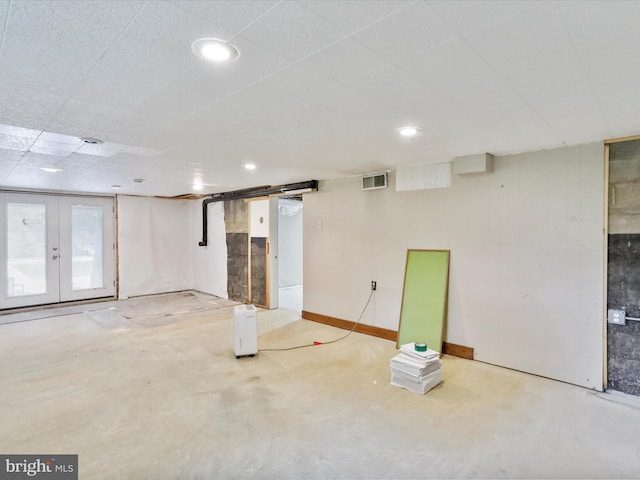 11416 Kline Dr NW, Cumberland, MD 21502 - basement with recessed lighting and french doors