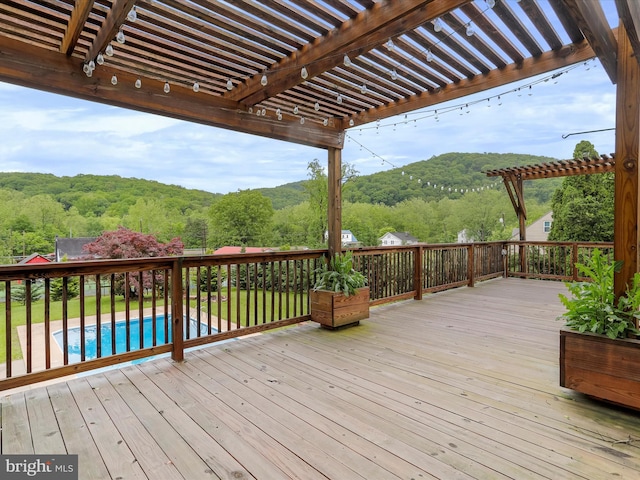 11416 Kline Dr NW, Cumberland, MD 21502 - wooden terrace with a pergola and a view of trees