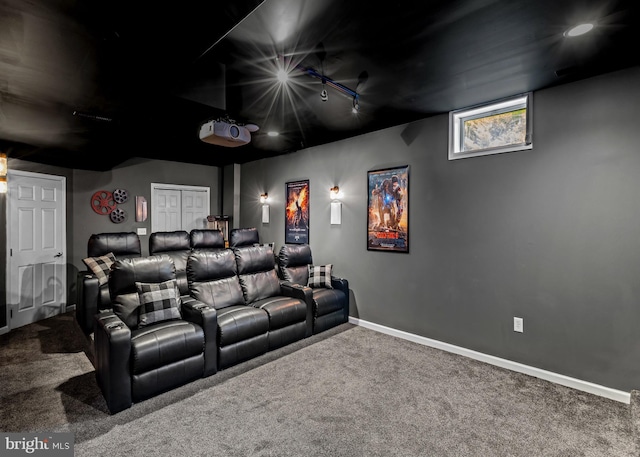 137 E Holly, Haddon Township, NJ 08107 - carpeted cinema featuring rail lighting, baseboards, and recessed lighting