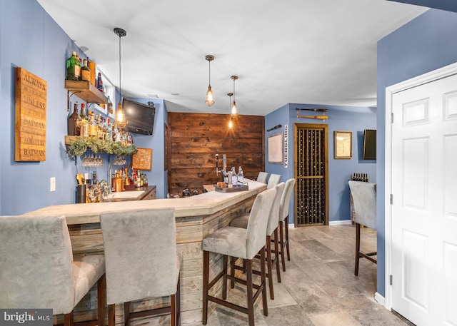 137 E Holly, Haddon Township, NJ 08107 - indoor wet bar featuring decorative light fixtures and baseboards