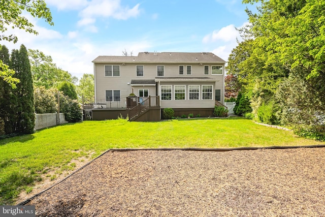 137 E Holly, Haddon Township, NJ 08107 - rear view of house featuring stairway and a wooden deck