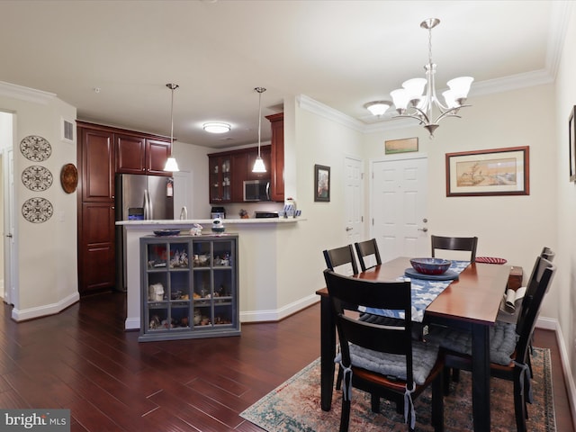 3911 Doc Berlin Dr Unit 35, Silver Spring, MD 20906 - dining area with baseboards, visible vents, and a notable chandelier
