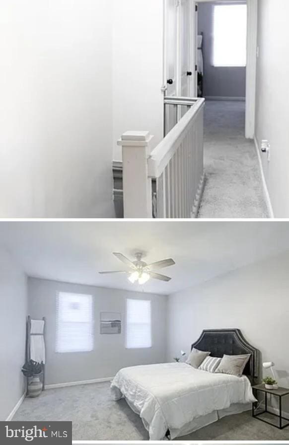 2919 Arunah Ave, Baltimore, MD 21216 - bedroom featuring carpet, a ceiling fan, baseboards, and multiple windows