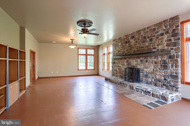 7395 Jonestown Rd, Harrisburg, PA 17112 - unfurnished living room featuring ceiling fan and baseboards