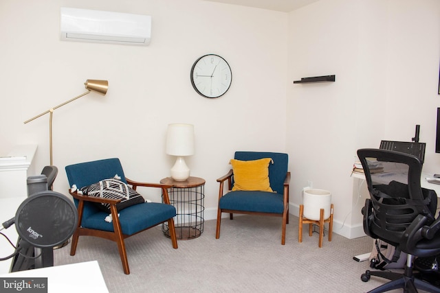 6408 47th St, Riverdale, MD 20737 - sitting room with carpet floors, a wall mounted AC, and baseboards