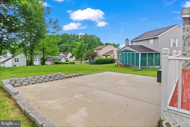 12401 Trotter Ter, Upper Marlboro, MD 20774 - view of patio featuring a sunroom and a residential view