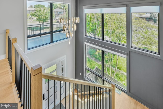 2600 3rd St N, Arlington, VA 22201 - interior space featuring a high ceiling, a notable chandelier, and wood finished floors