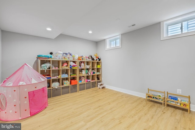 2600 3rd St N, Arlington, VA 22201 - game room with visible vents, recessed lighting, baseboards, and wood finished floors