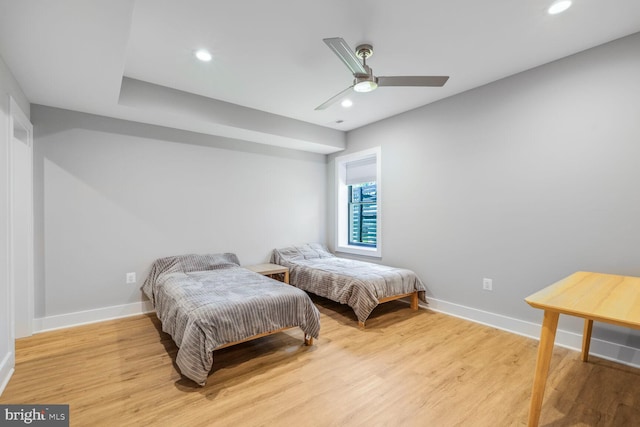 2600 3rd St N, Arlington, VA 22201 - bedroom featuring recessed lighting, baseboards, ceiling fan, and wood finished floors