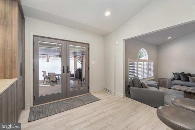 1222 Brian Ln, Hanover, PA 17331 - entryway featuring vaulted ceiling, light wood-style floors, healthy amount of natural light, french doors, and baseboards