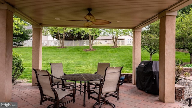 1222 Brian Ln, Hanover, PA 17331 - view of patio / terrace featuring outdoor dining area, area for grilling, and ceiling fan