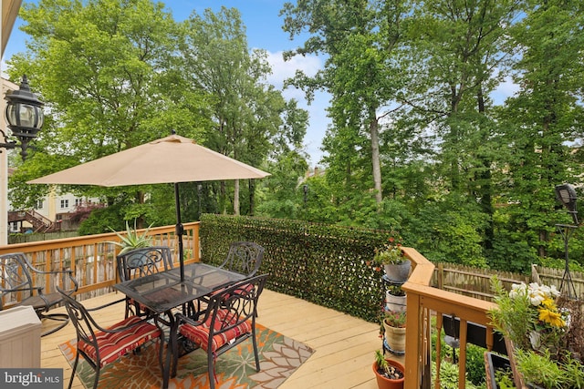 12328 Woodlawn Ct, Woodbridge, VA 22192 - wooden terrace featuring outdoor dining space