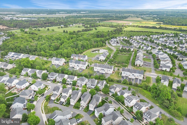 bird's eye view with a residential view