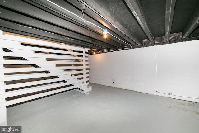 view of unfinished below grade area