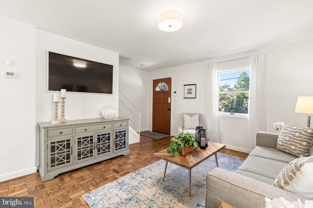 living room with baseboards