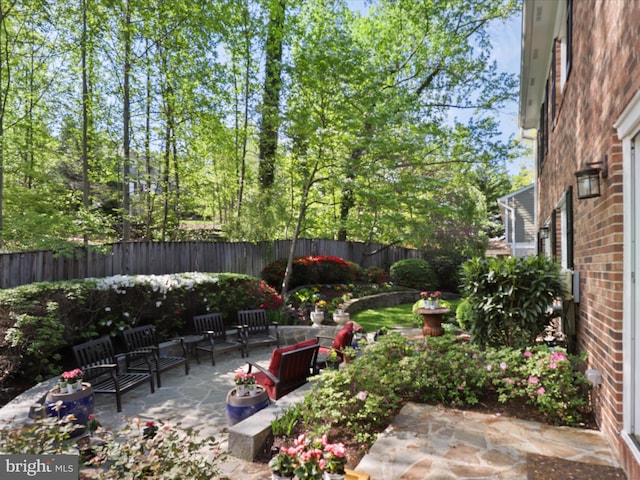 view of patio with a fenced backyard