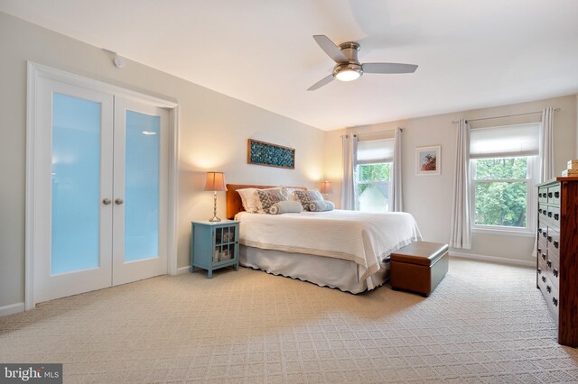 7228 Devereux Ct, Alexandria, VA 22315 - bedroom featuring baseboards, carpet flooring, and ceiling fan