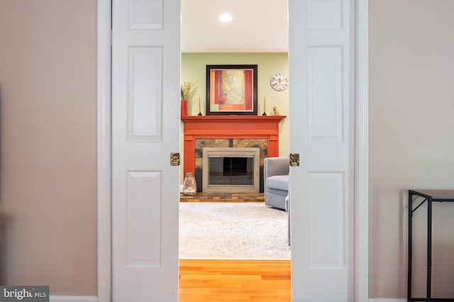7228 Devereux Ct, Alexandria, VA 22315 - corridor with wood finished floors and recessed lighting