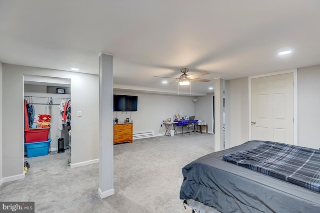 4290 S State St, Camden Wyoming, DE 19934 - bedroom with carpet floors, baseboards, recessed lighting, and a walk in closet