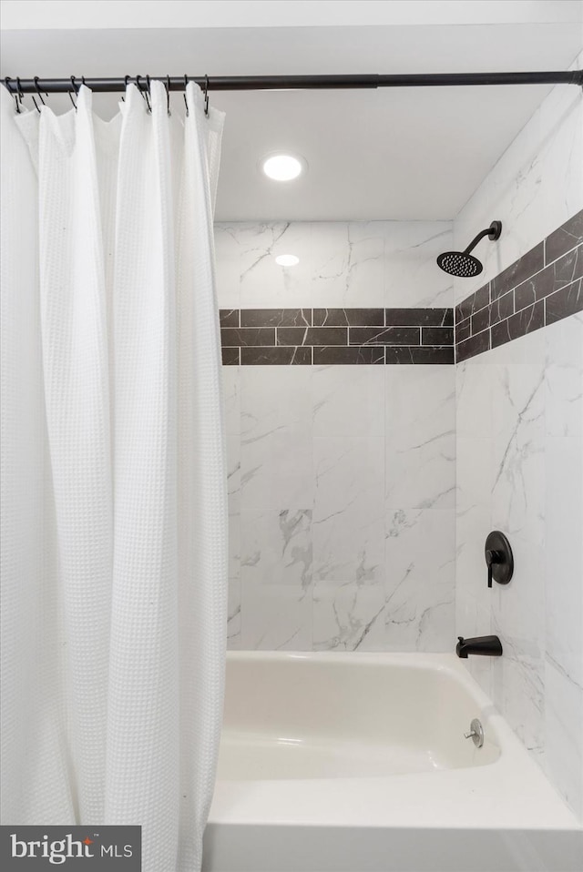 6217 Burgess Ave, Baltimore, MD 21214 - full bathroom with shower / bath combo with shower curtain