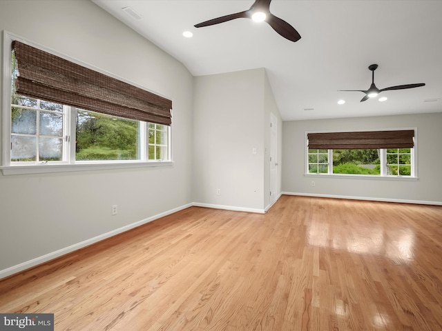 13148 Isle Of Mann Way, Highland, MD 20777 - spare room featuring a ceiling fan, healthy amount of natural light, baseboards, light wood-type flooring, and recessed lighting