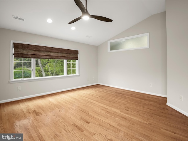 13148 Isle Of Mann Way, Highland, MD 20777 - spare room with ceiling fan, wood finished floors, vaulted ceiling, baseboards, and recessed lighting
