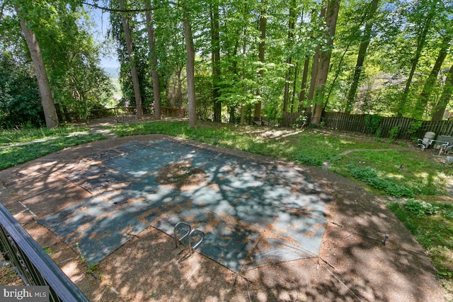 view of patio featuring a fenced backyard