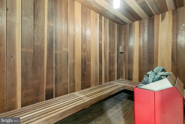 view of sauna