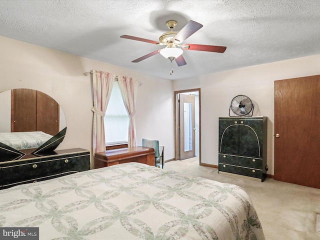 427 Oak Dale Ct, Capon Bridge, WV 26711 - bedroom featuring carpet floors, ceiling fan, baseboards, and a textured ceiling