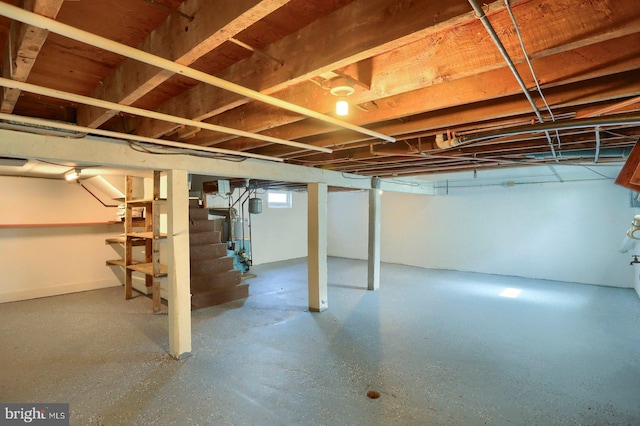 basement with stairs