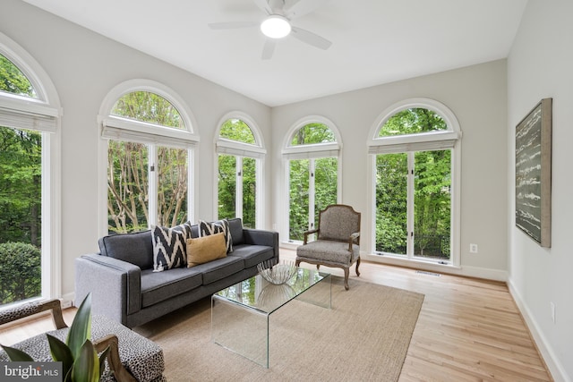 6530 Heather Brook Ct, Mclean, VA 22101 - sunroom / solarium with a healthy amount of sunlight, baseboards, wood finished floors, and visible vents