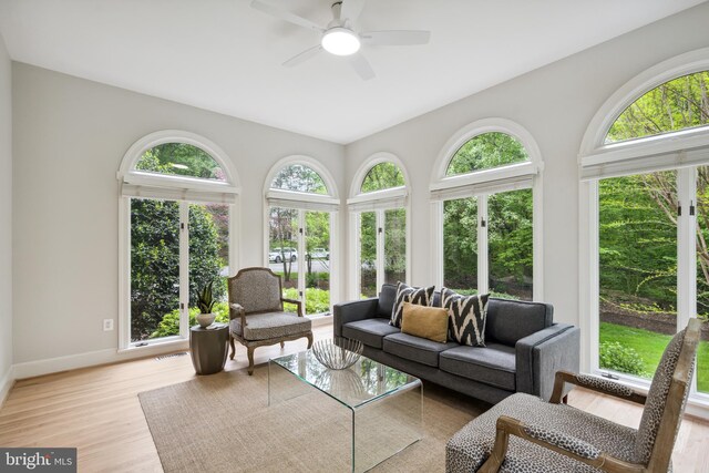 6530 Heather Brook Ct, Mclean, VA 22101 - sunroom featuring baseboards, french doors, wood finished floors, and visible vents