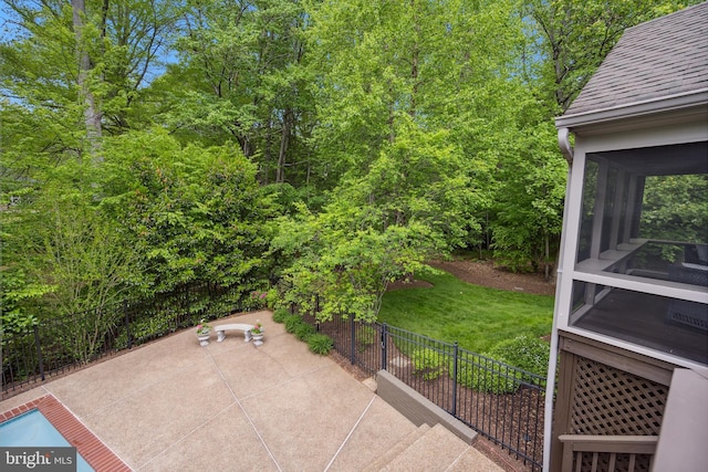 6530 Heather Brook Ct, Mclean, VA 22101 - view of yard featuring a sunroom and a patio area