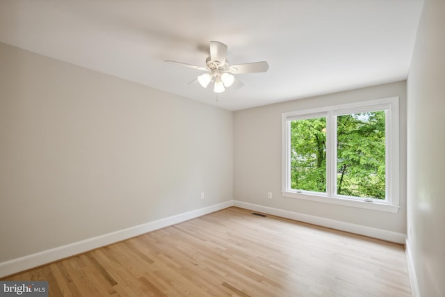 6530 Heather Brook Ct, Mclean, VA 22101 - spare room with baseboards, visible vents, ceiling fan, and light wood finished floors
