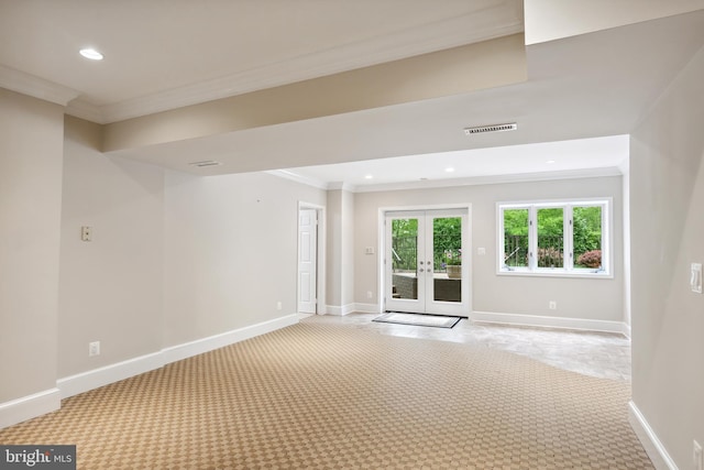 6530 Heather Brook Ct, Mclean, VA 22101 - empty room with crown molding, carpet flooring, visible vents, and baseboards