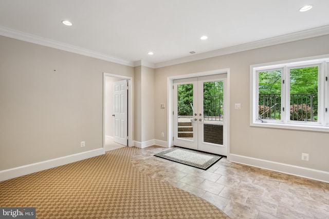 6530 Heather Brook Ct, Mclean, VA 22101 - doorway with recessed lighting, baseboards, and ornamental molding