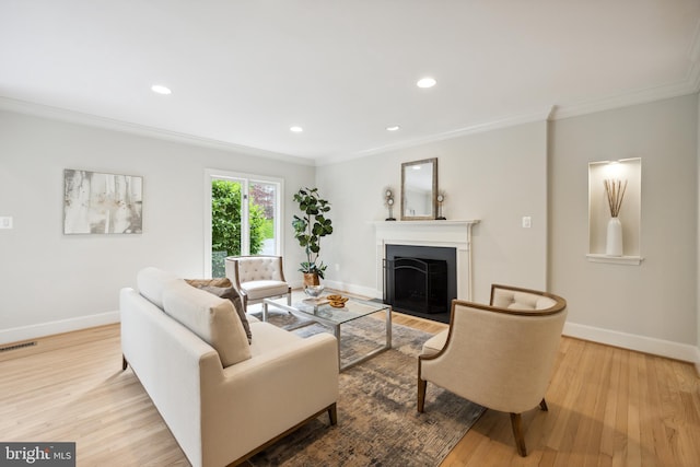 6530 Heather Brook Ct, Mclean, VA 22101 - living room with baseboards, ornamental molding, and visible vents