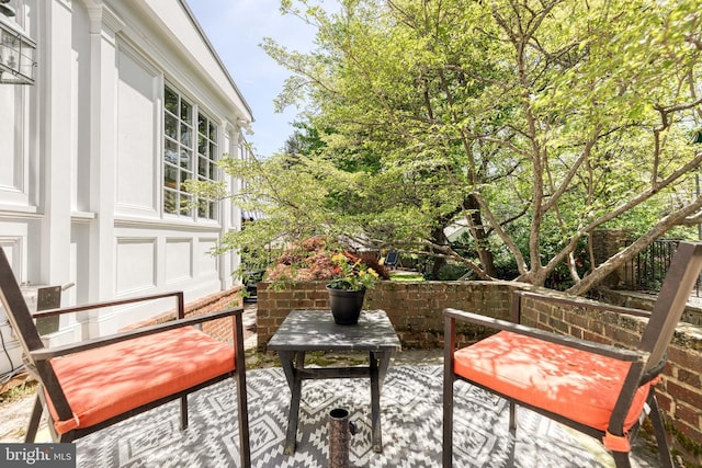 balcony featuring a patio area