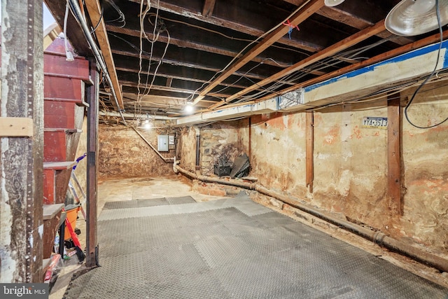 view of unfinished below grade area